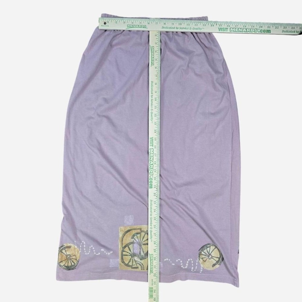Blue Fish Midi Skirt Womens 1 Purple Excellent Cotton Art to Wear Made in USA - Picture 4 of 4